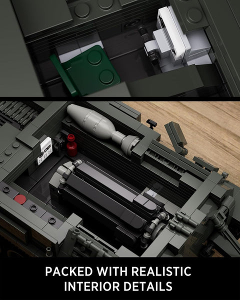 2S4 Military Tank Building Set, Self-Propelled Heavy Mortar Set for Adults, Collectible Model to Build and Display, Gift for Military Fans (1438PCS, NF10291)