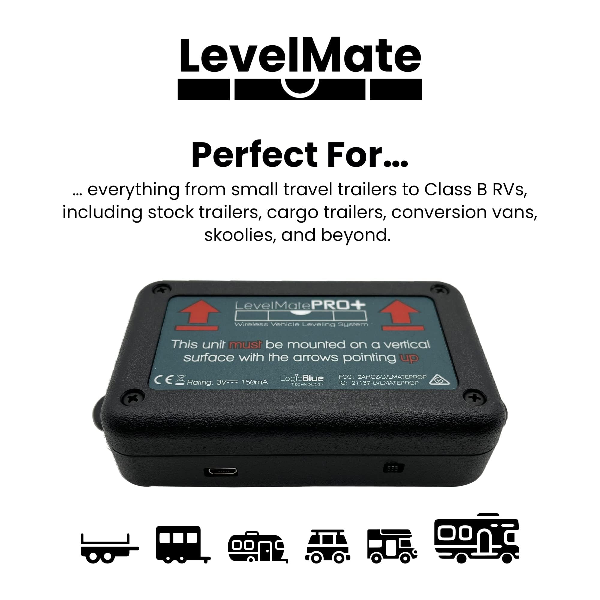 LogicBlue Technology LevelMatePRO Wireless Campervan Leveller, Caravan Accessory for Levelling, Motorhomes Essential, Effortless Setup for Phones with App, Apple Watch Compatible