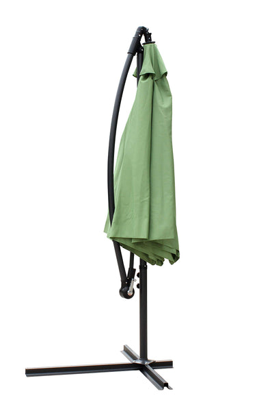 All Seasons Gazebos Ross James premium garden parasol umbrella with crank handle including base weight (Green)
