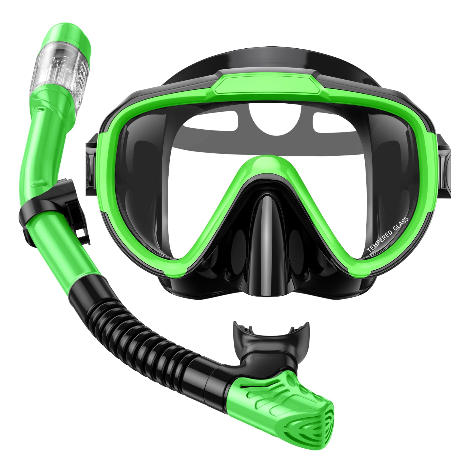 Lealinga Snorkel Set Adults Snorkel Mask Anti-Fog Panoramic View Diving Mask Dry Top Snorkel Kit with Travel Bag Diving Set for Snorkeling Scuba Diving Swimming Travel