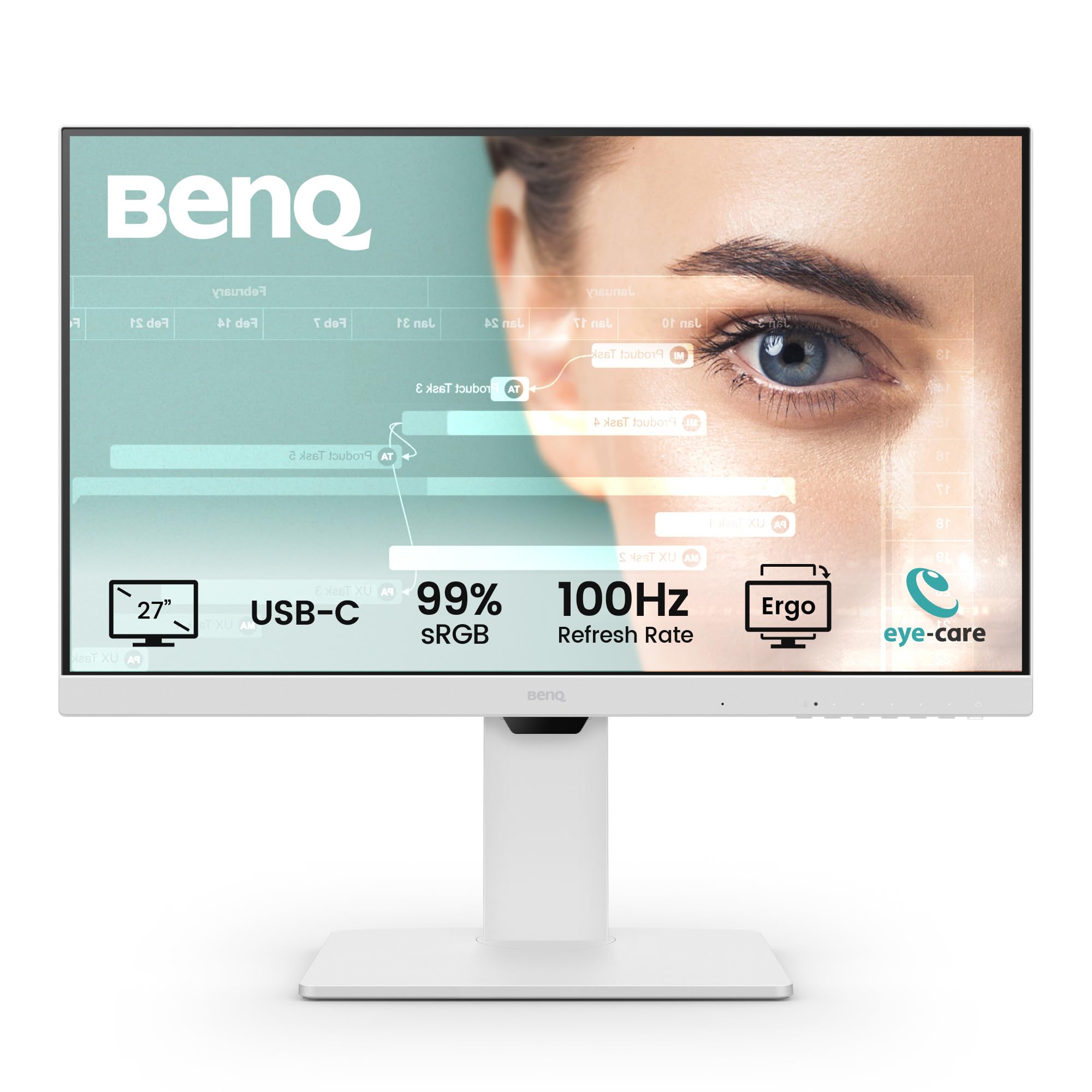 BenQ GW2790E 27 Inch Monitor, Gaming 100Hz, Full-HD, IPS, Eye-Care, HDMI, DP