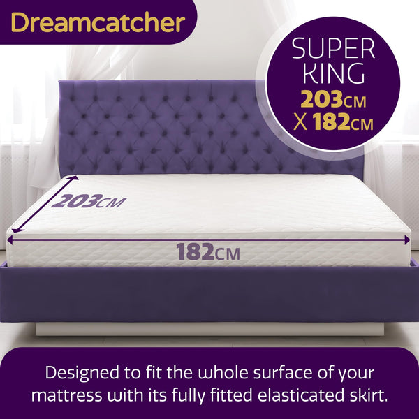 Dreamcatcher Superking Electric Blanket 203 x 182cm, Soft Polyester Electric Blanket Fitted Underblanket Mattress Cover, 3x Heat Settings, 2x