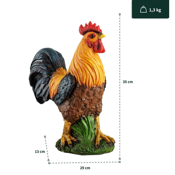 1PLUS Polyresin Cockerel Garden Figurine Garden Decoration Resin Decorative Cockerel