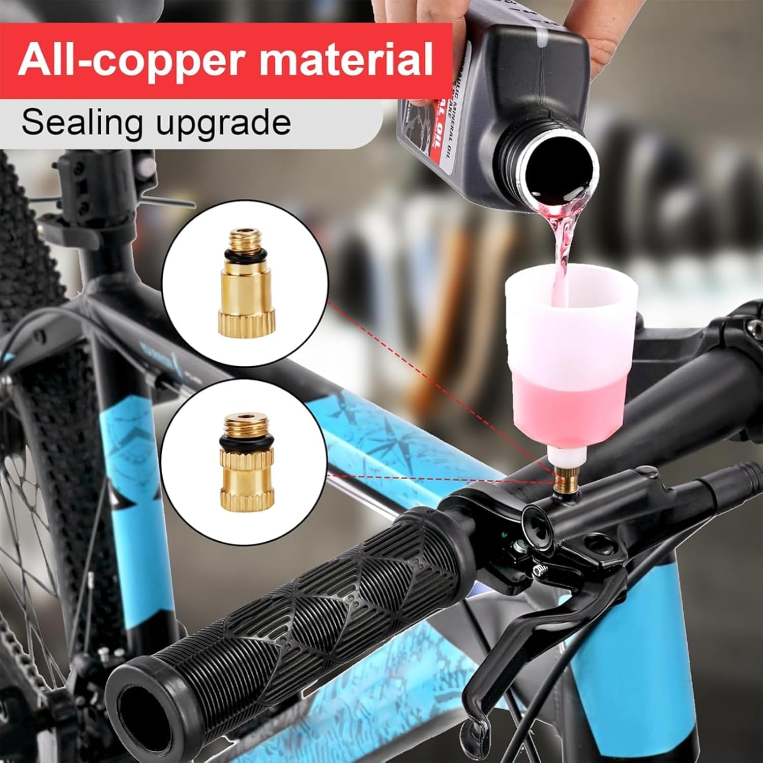 CHUMXINY Brake Bleed Kit for SHIMANO Hydraulic Brakes, Including 300ML Mineral Oil Brake Fluid, Clear Funnel and Instruction Manual.