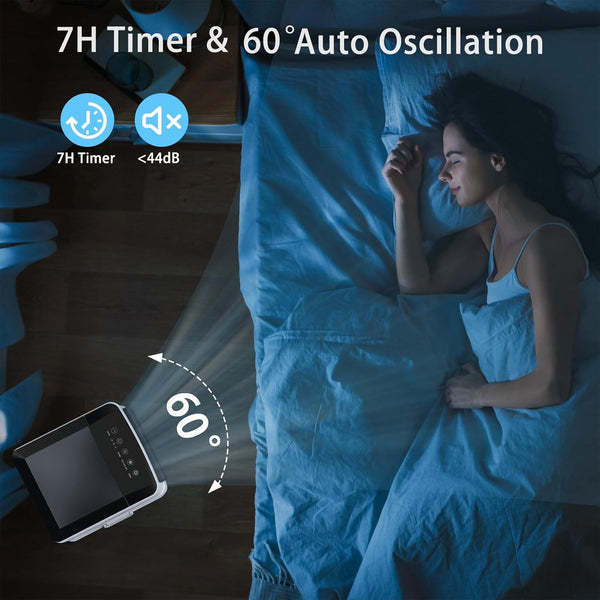 Bidiowe Mobile Air Conditioners, 9.5L AC Unit Tank 60W Evaporative Air Cooler Automatic Light Off 60°/120° Oscillation 3 Modes 7H Timer Remote Control 3 Ice Box Quiet Cooling Fan for Home, Office