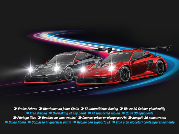 Carrera Hybrid 50050002 "Devil Drivers" Porsche 911 GT3 R 1:50 Scale AI-Supported Race System with Working Lights & USB-C Charging