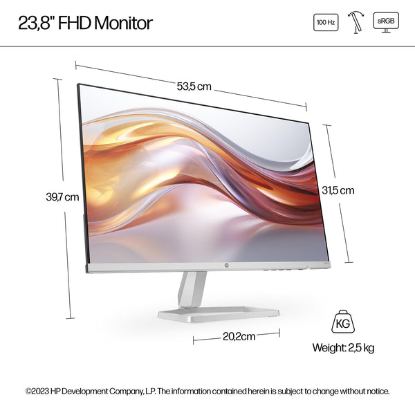 HP Series 5 27" FHD Height Adjust Monitor (527sh) - 100Hz Refresh Rate, 1500:1 AR, 99 percent sRGB Spectrum, 300 Nits Brightness - HDMI, VGA Ports - Ergonomically Adjustable - Responsibly Made
