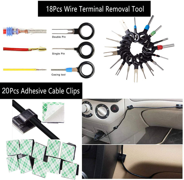 Uolor 268Pcs Trim Removal Tool Kit, Car Pry Tool Kit Door Panel/Radio/Stereo/Terminal Removal Tool Set, Auto Clip Pliers Fastener Remover Panel Removal Tool Kit, Pry Tool Set with Storage Bag