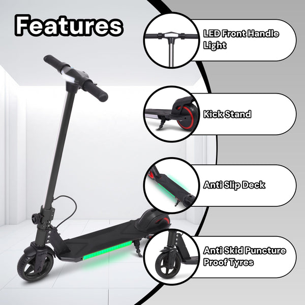 Electric Scooter Kids Foldable Mobility Scooters E Bike With RGB LED Lights For Ages 6-12 Boys Girls | 3 Speed Modes | 6-10 KM Range Dual Braking System 150W Motor Gift for Children