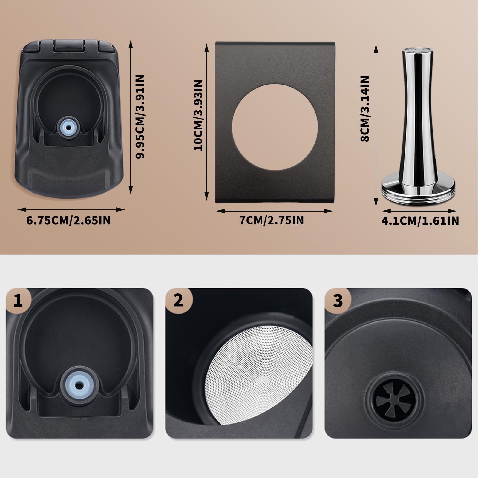 FOXNSK Reusable Coffee Capsule Adapter, Refillable Coffee Capsule Adapter Coffee Capsules Converter for Dolce Gusto edgLUMIO DG325 Machine with 41mm