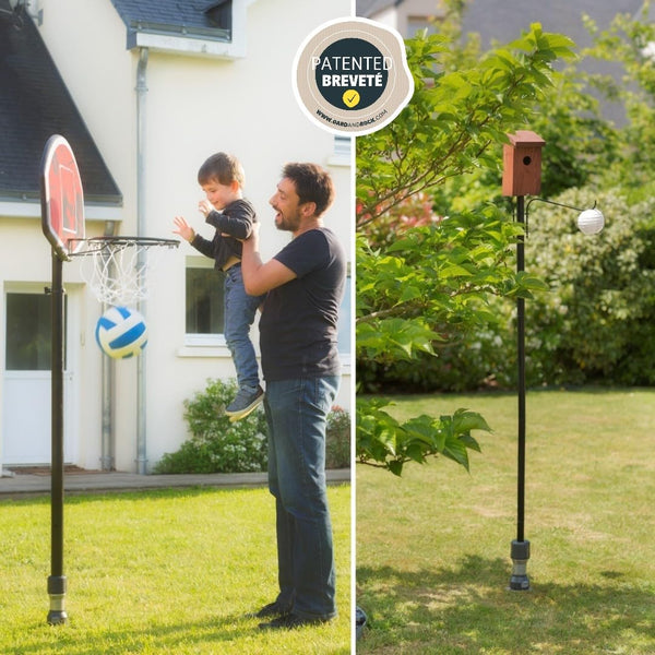 GARD & ROCK - Aluminium stand for center pole umbrella - Suitable for various applications, to be clipped on anchoring bases - Quick Fixation System