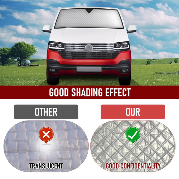 MaxAwe 8Pcs Internal Thermal Blind Set Fits for VW T5/T6 LWB, Luxury Sunshade Wrap Cover Kit, Window Front Screen Cover, Summer Uv Sun Blind & Winter Insulation Cover for VW Campervans & Motorhome