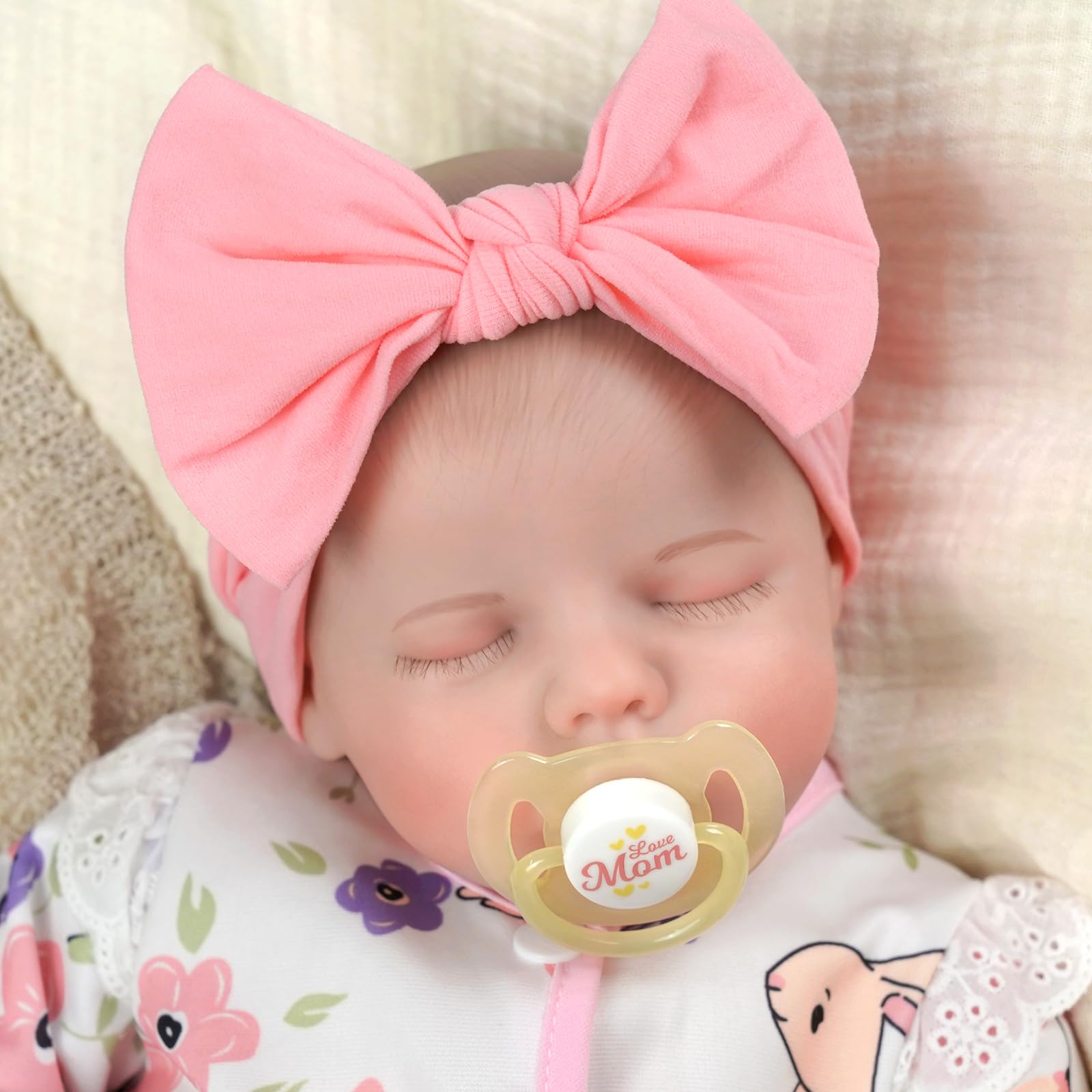 JIZHI Reborn dolls Age 3+ - 17-Inch Handmade Realistic Baby Dolls Soft Cloth Body with Toy Accessories, Reborn Baby Dolls Like a Lifelike Baby(Sleeping baby)