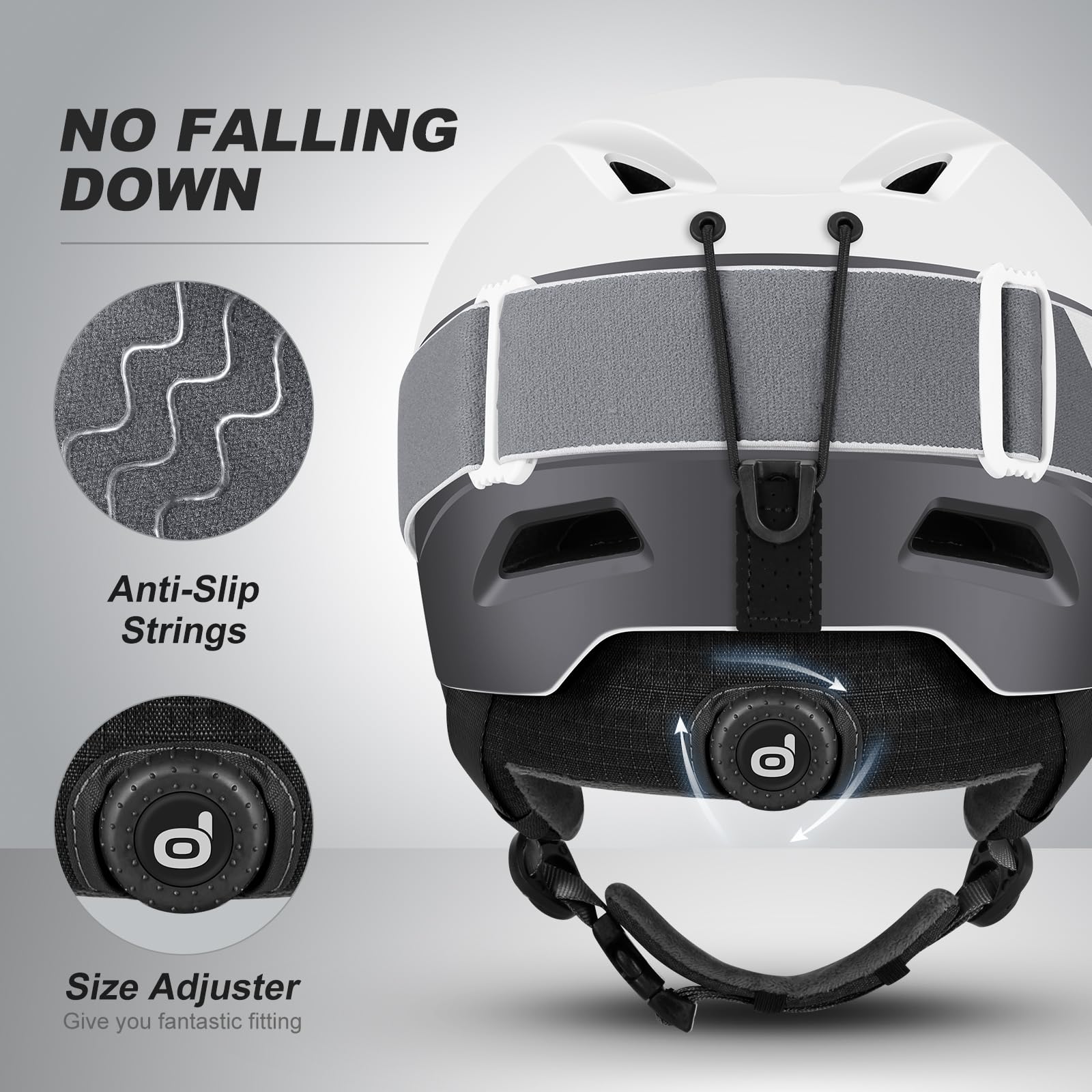 Odoland Snow Ski Helmet with Goggles Set - Adjustable Sport Helmet with Protective Glasses for Men and Women- Windproof Adult and Youth Skiing Gear