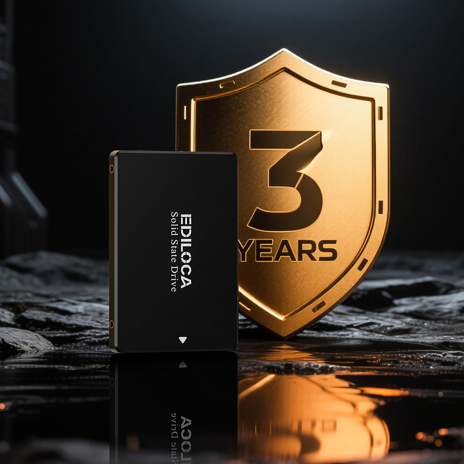 Ediloca 1TB SSD, Internal Solid State Drives, 2.5" SATA SSD 1TB, Up to 550MB/s, 3D NAND TLC, Compatible with Laptop & PC Desktop(ES106 Black)