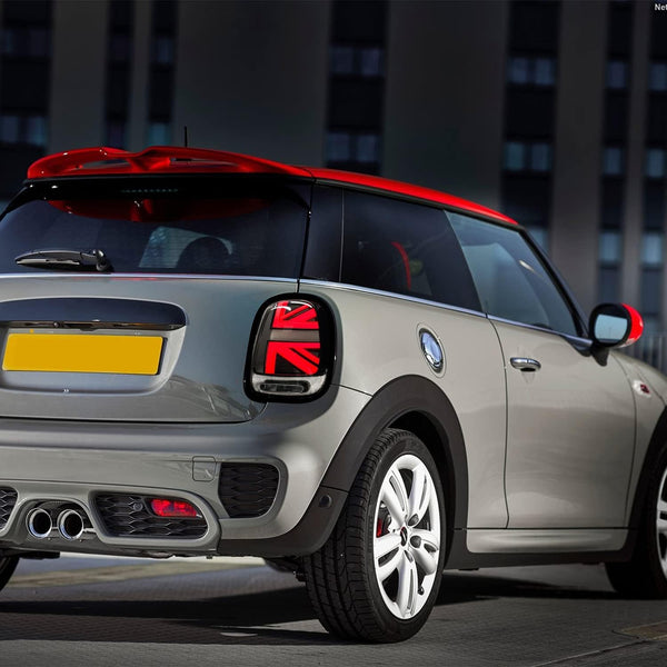 Archaic Union Jack Rear Lights for Mini Cooper One F55 F56 F57 2014-2021, with Sequential Turn Signal Light, Plug&Play, Pair