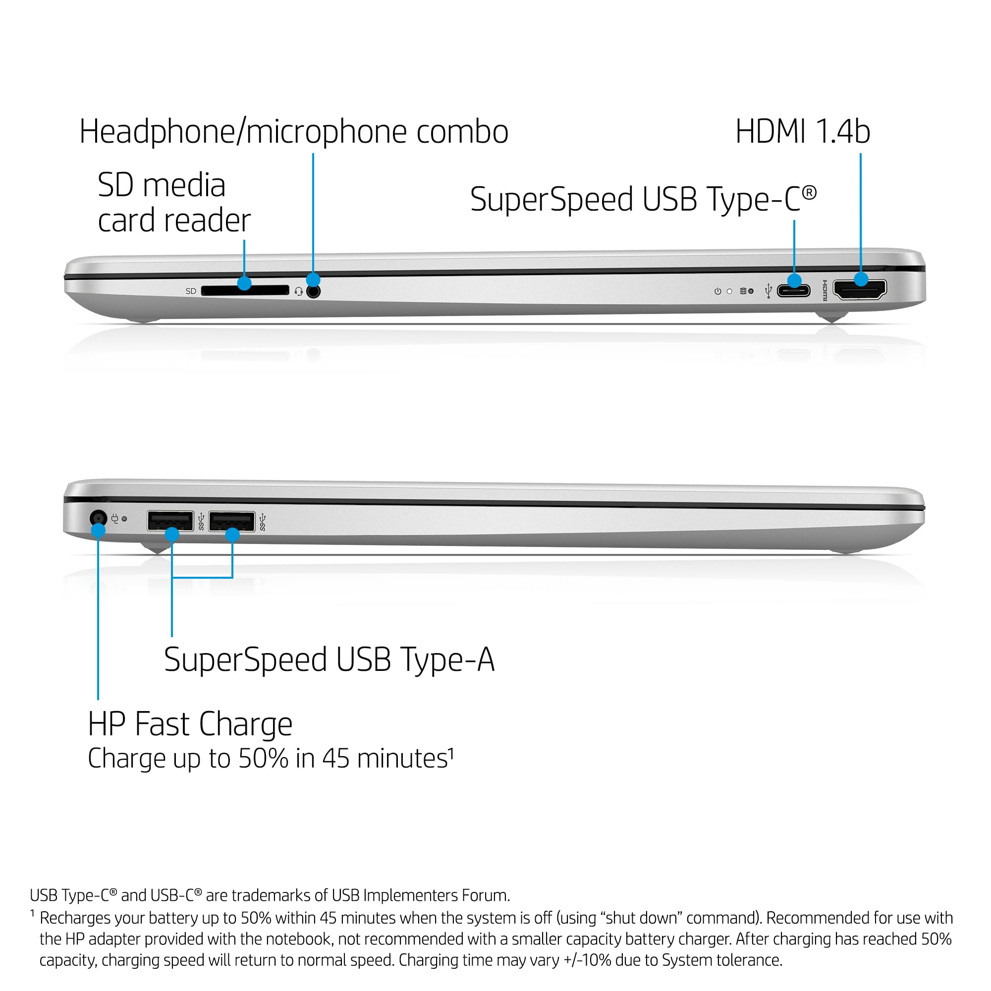HP 15.6" Laptop | AMD Ryzen 3 7320U Processor | 8 GB RAM | 256 GB SSD | AMD Radeon Graphics | FHD Display | Up to 11hrs 15 mins battery | Win 11 | Dual Speakers | Jet Black | 15-fc0038sa