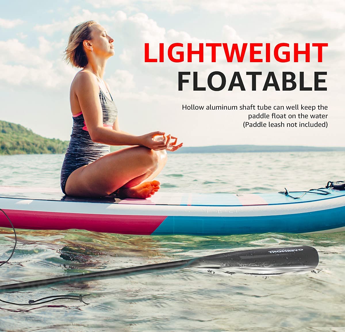 OVERMONT Aluminum Alloy SUP Paddle - 3 Piece Adjustable Stand Up Paddleboard Paddle