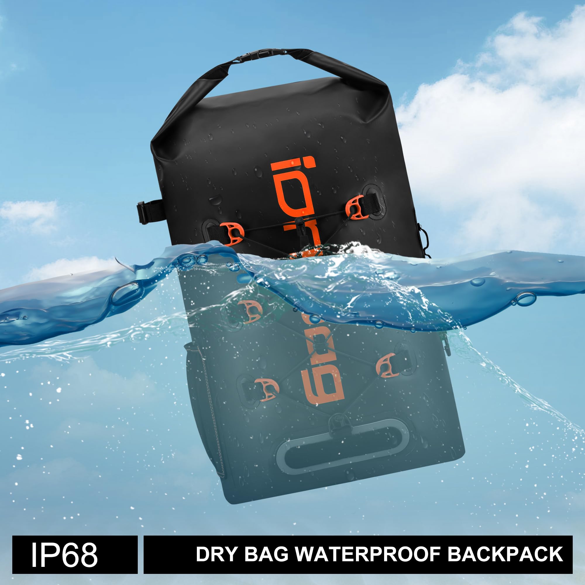 IDRYBAG Waterproof Backpack for Men Women Dry Bags Waterproof Bags for Kayaking