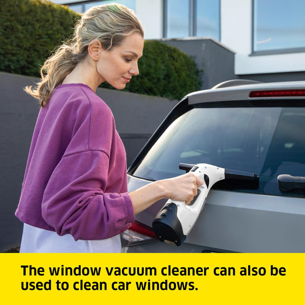 Kärcher Window Vac WV 2 Plus N, Battery Running Time: 35 min, LED Display for Battery Status, 2 Suction Nozzles, Spray Bottle with Microfibre Cloth, 20 ml Window Cleaner Concentrate
