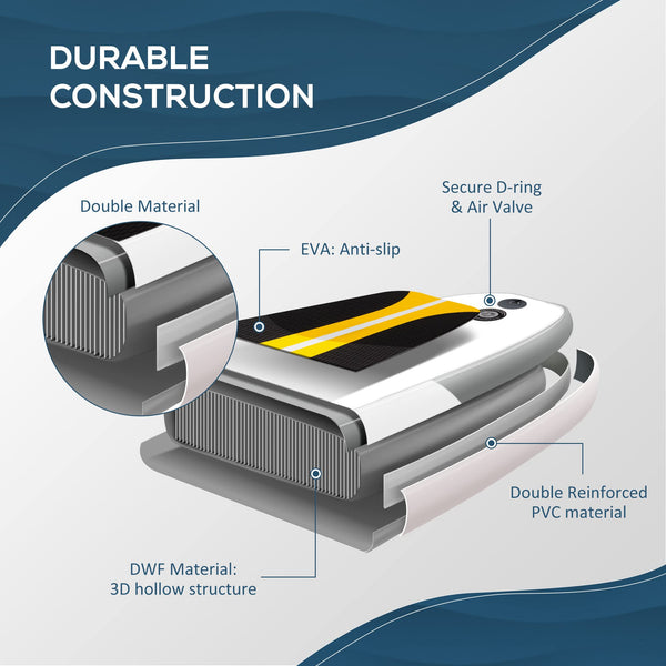 Outsunny Inflatable Stand Up Paddle Board, Non-Slip Deck Board