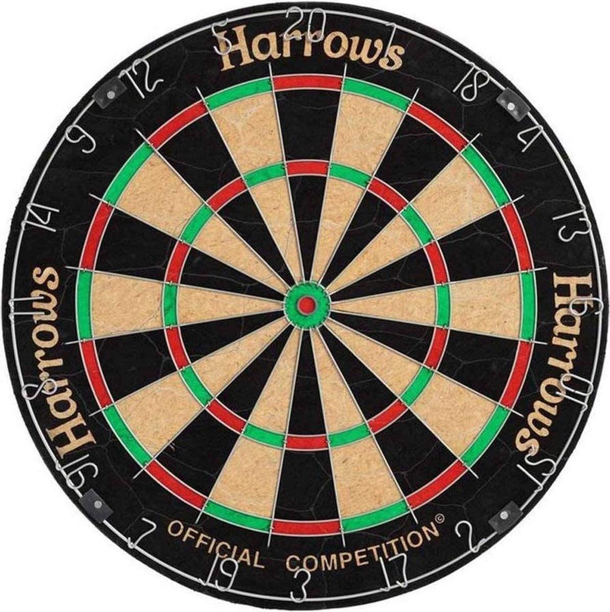 Harrows Official Competition Bristle Dartboard - Black, 45cm, JE03