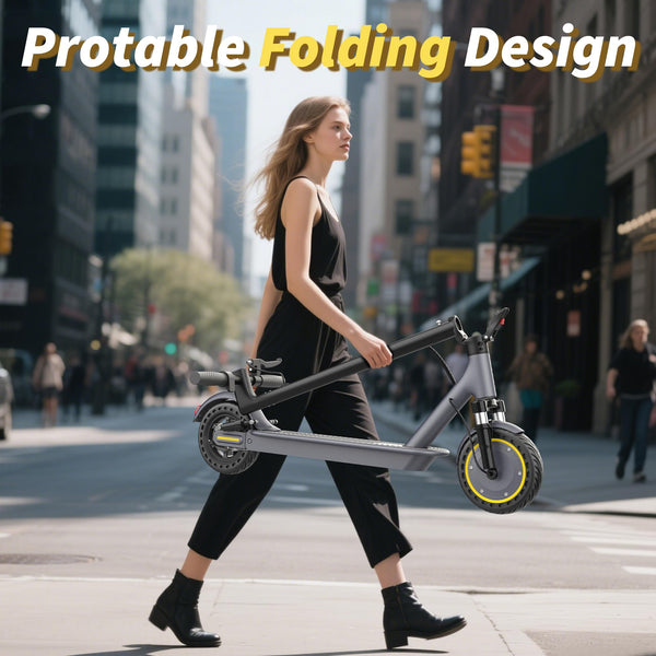 Electric Scooter, Electric Scooter Adult 350W with 25-35KM Range, Max Speed 25KM/H, 8.5" Solid Tire, Double Braking System for Adults and Teens