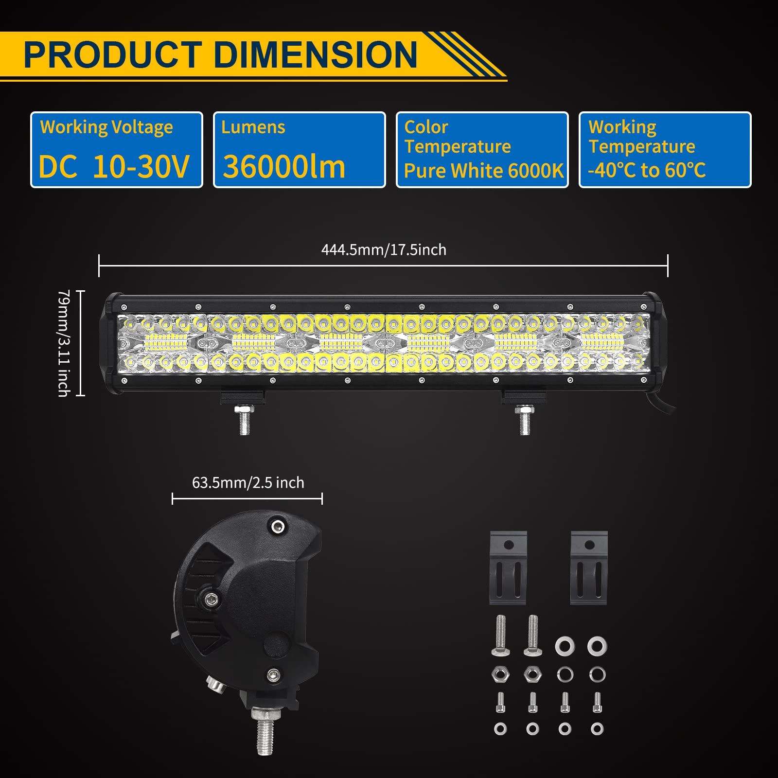 RIGIDON 8D Led Work Light Bar, 12 inch 240W 12V 24V 7D Tri Row Fog Light for Car Off road Truck SUV ATV 4x4 Boat, Flood Spot Combo Beam, Waterproof Outdoor Driving Lighting, 6000K White