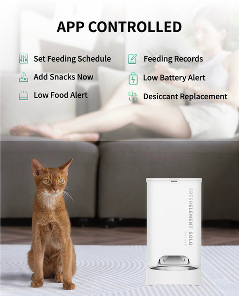 PETKIT Automatic Cat Feeder, 2.4GHz Auto Cat Feeder with App Control 3L, Low Food & Blockage Sensor, 304 Stainless Steel Bowl, Fresh Lock Technology,1-30 Meals/Day Anti-Clog Pet Feeder