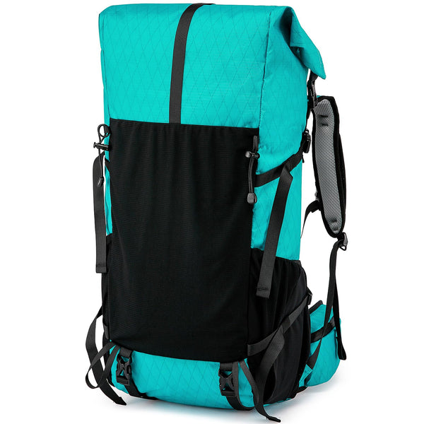 POWER KING 40L Expandable TO 50L Hiking Backpack,Upgraded X-PAC Scratch-proof Lightweight Large Rucksack for Mens Women, Outdoor Roll Top Camping Packsack, Fit for 15.6'' Laptop