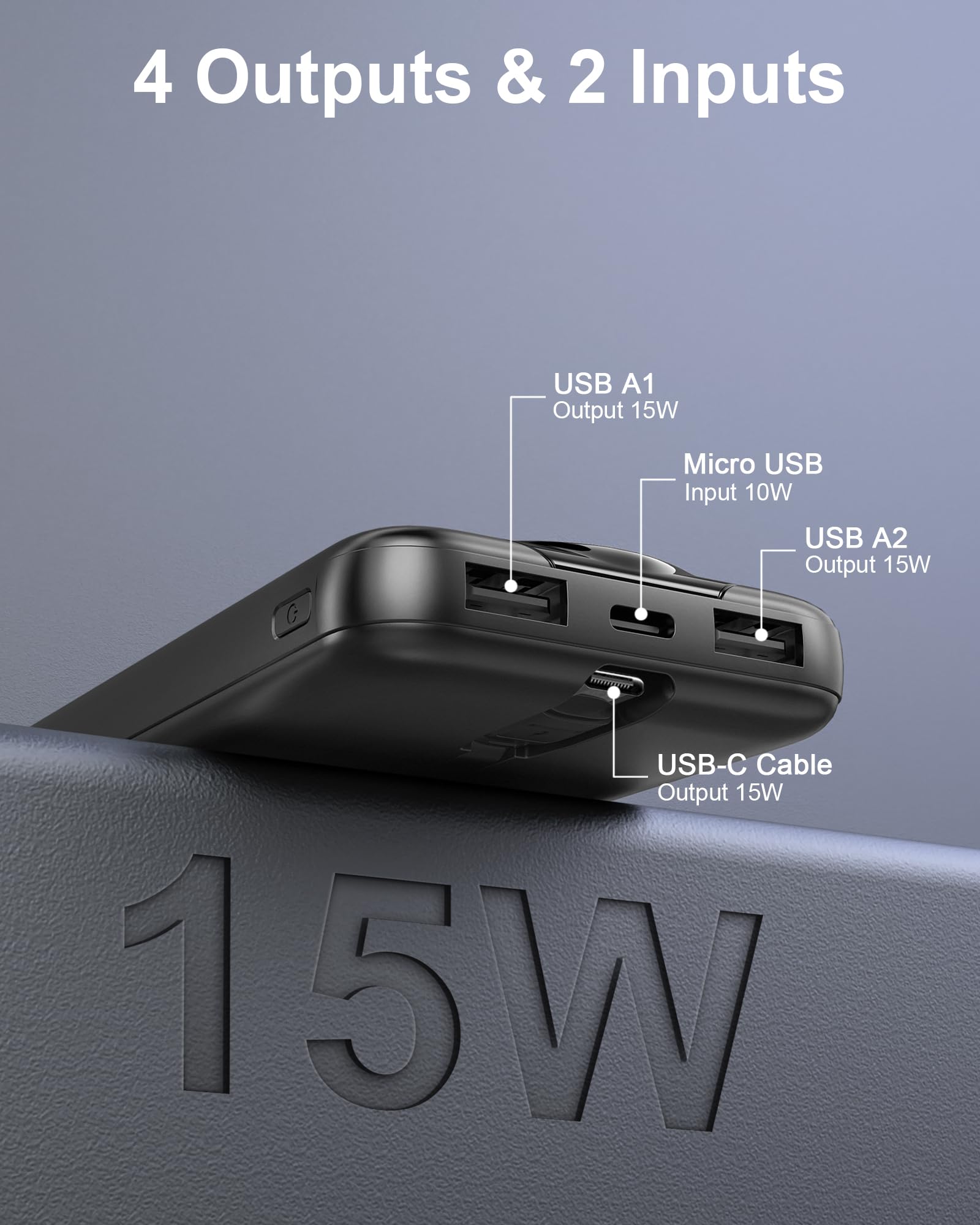 Power Bank High-Speed Charging 10000mAh, Portable Charger Dual Current Mode Phone Battery Pack with USB C Input & Output, PowerBank Triple 3A for iPhone iPad Samsung Xiaomi Android Long Life Recharge