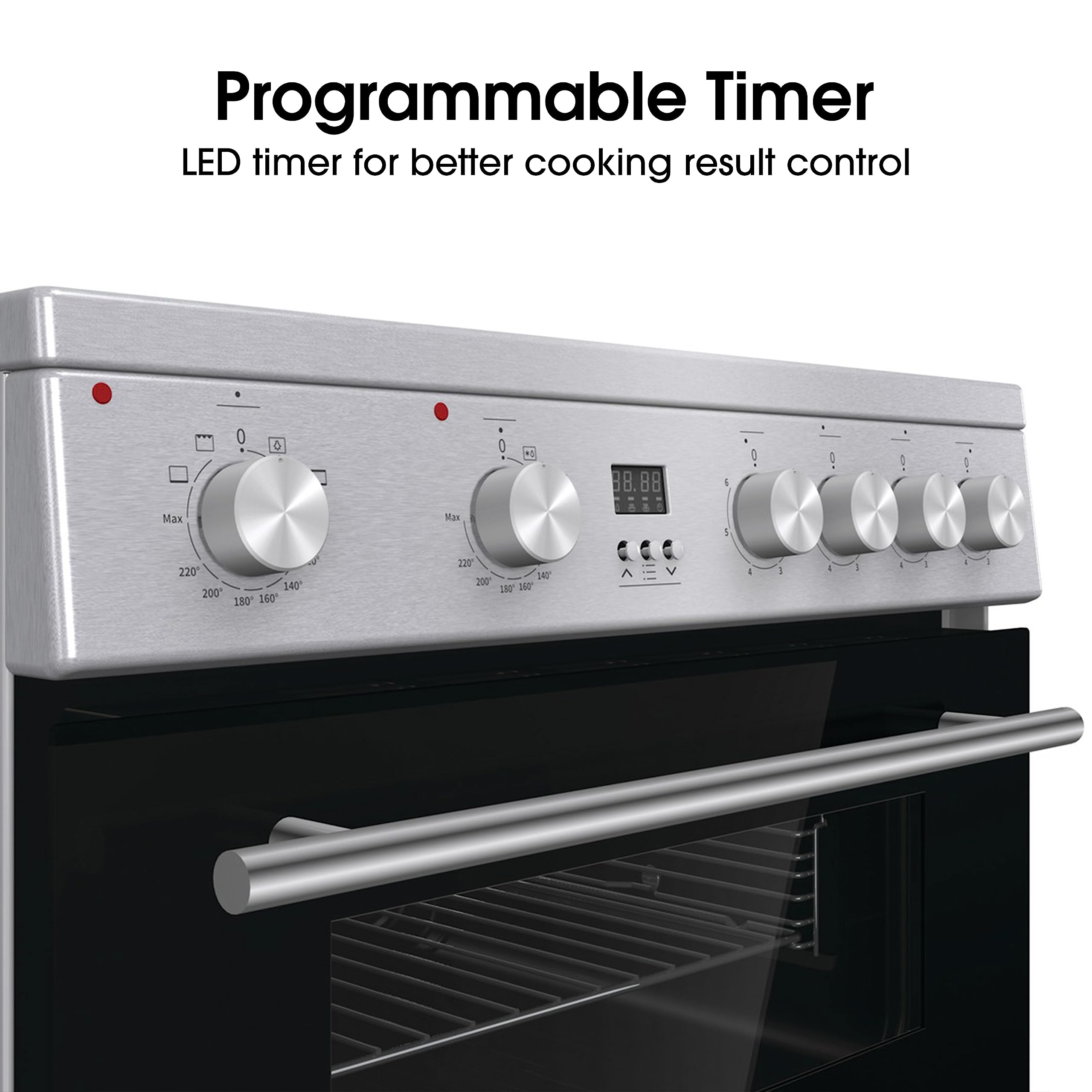 Hisense HDE3211BBUK 60cm Electric Cooker with Ceramic Hob-Black , A Rated Double Oven