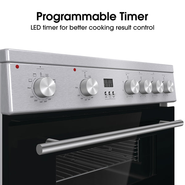 Hisense HDE3211BBUK 60cm Electric Cooker with Ceramic Hob-Black , A Rated Double Oven