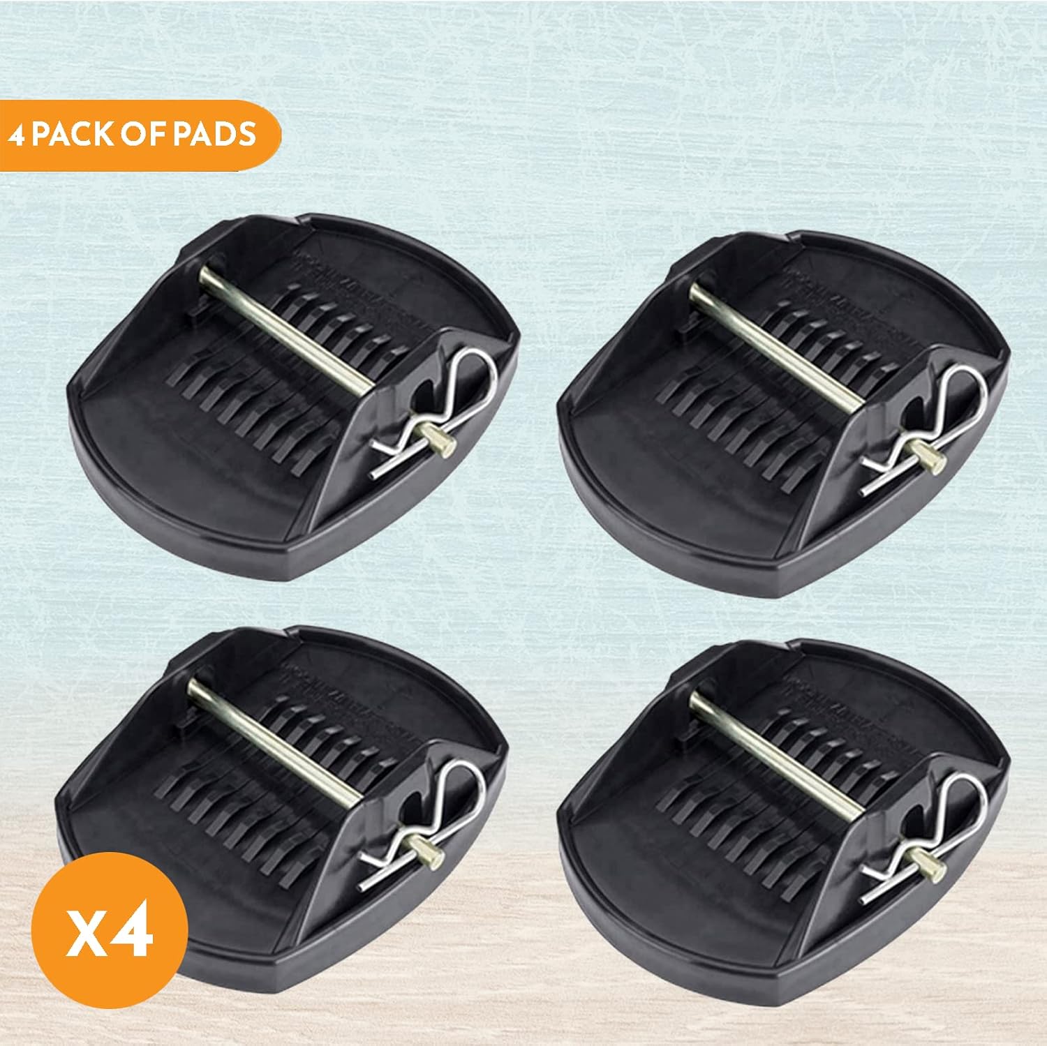 Xtremeauto Caravan Feet Jack Pads - Heavy Duty Caravan Feet Pads, Prevent Sinking Into Soft Ground, Caravan Feet Pads Heavy Duty, Steady Stabiliser Pads For Caravan Legs X4 Caravan Jack Pads With Pins