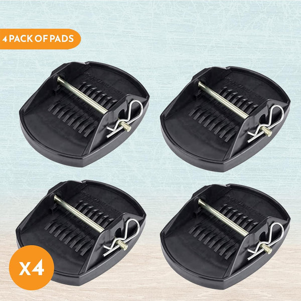 Xtremeauto Caravan Feet Jack Pads - Heavy Duty Caravan Feet Pads, Prevent Sinking Into Soft Ground, Caravan Feet Pads Heavy Duty, Steady Stabiliser Pads For Caravan Legs X4 Caravan Jack Pads With Pins