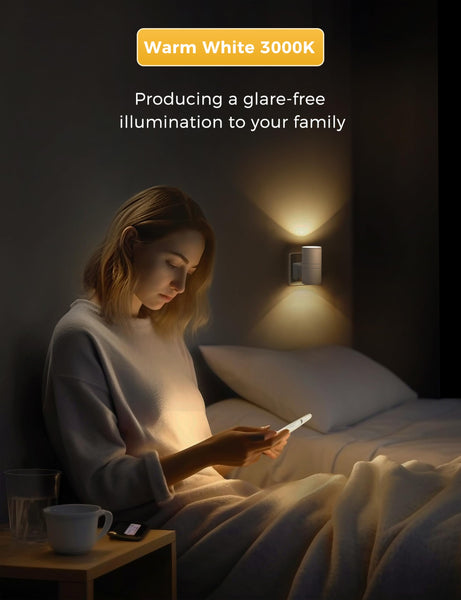 LOHAS-LED Night Light Plug In Wall,1 Pack, Modern Night Light with Dusk to Dawn Sensor, Adjustable Brightness 0-100LM, 3000K Warm White, Dimmable Night Light for Hallway Bathroom Bedroom Stair Toddler