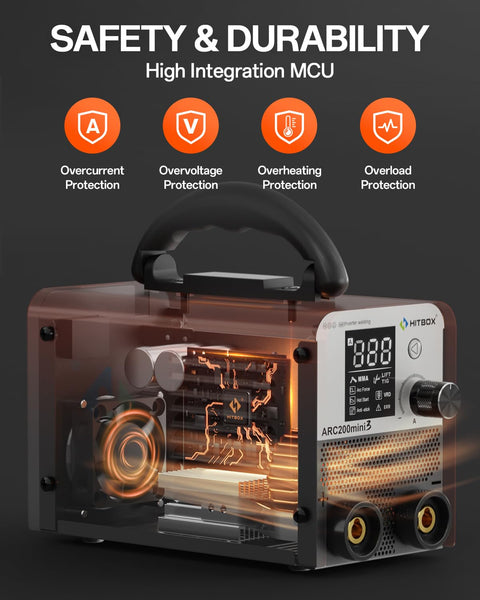HITBOX 160A Stick Welder, 2 in 1 Lift TIG MMA ARC Welding Machine, 240V Portable Welder with Arc Force, Hot Start, Anti-Stick, LCD Digital Display, IGBT Inverter Welder for Home and Professional Use