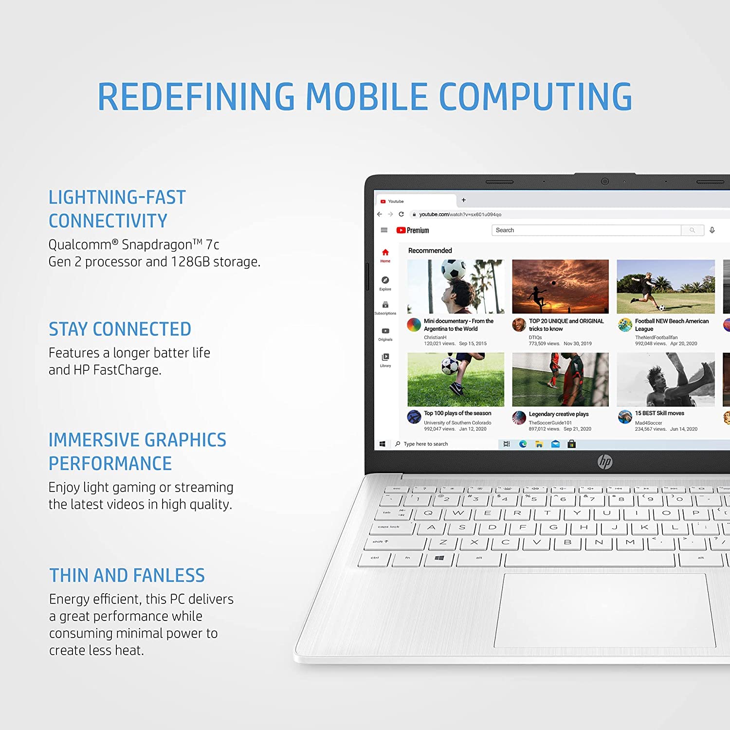 HP 14" Laptop, Intel Core i5-1235U Processor, 8 GB RAM, 512 GB SSD, Intel Iris Xe Graphics, FHD Display, Up to 8hrs battery, Win 11, Dual Speakers, Natural Silver, 14s-dq5005sa