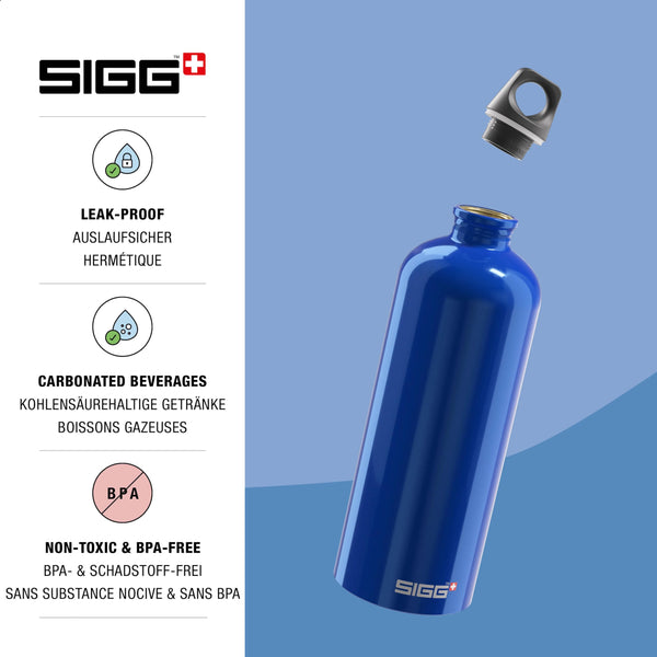 Sigg - Aluminum Water Bottle - Traveller - Climate Neutral Certified - Suitable For Carbonated Beverages - Leakproof & Lightweight - BPA Free - 0.6L / 1L/ 1.5L