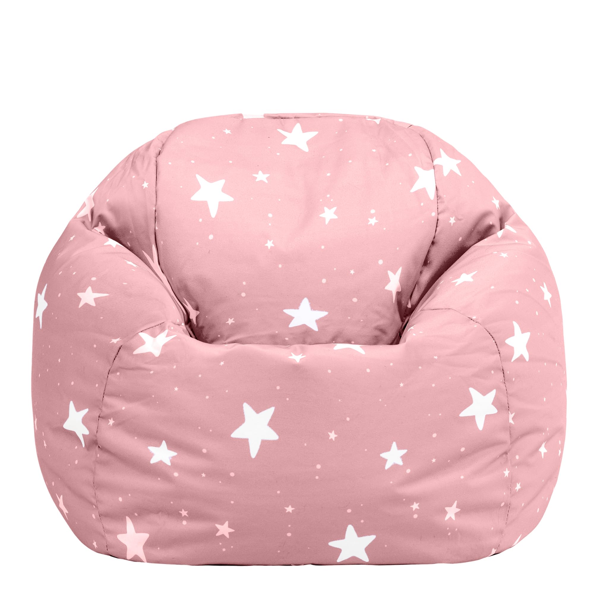 icon Star Print Kids Bean Bag, Pink, Kids Bean Bag Chair with Filling Included for Girls and Boys, Childs Chair, Beanbags for Children, Nursery D?cor,