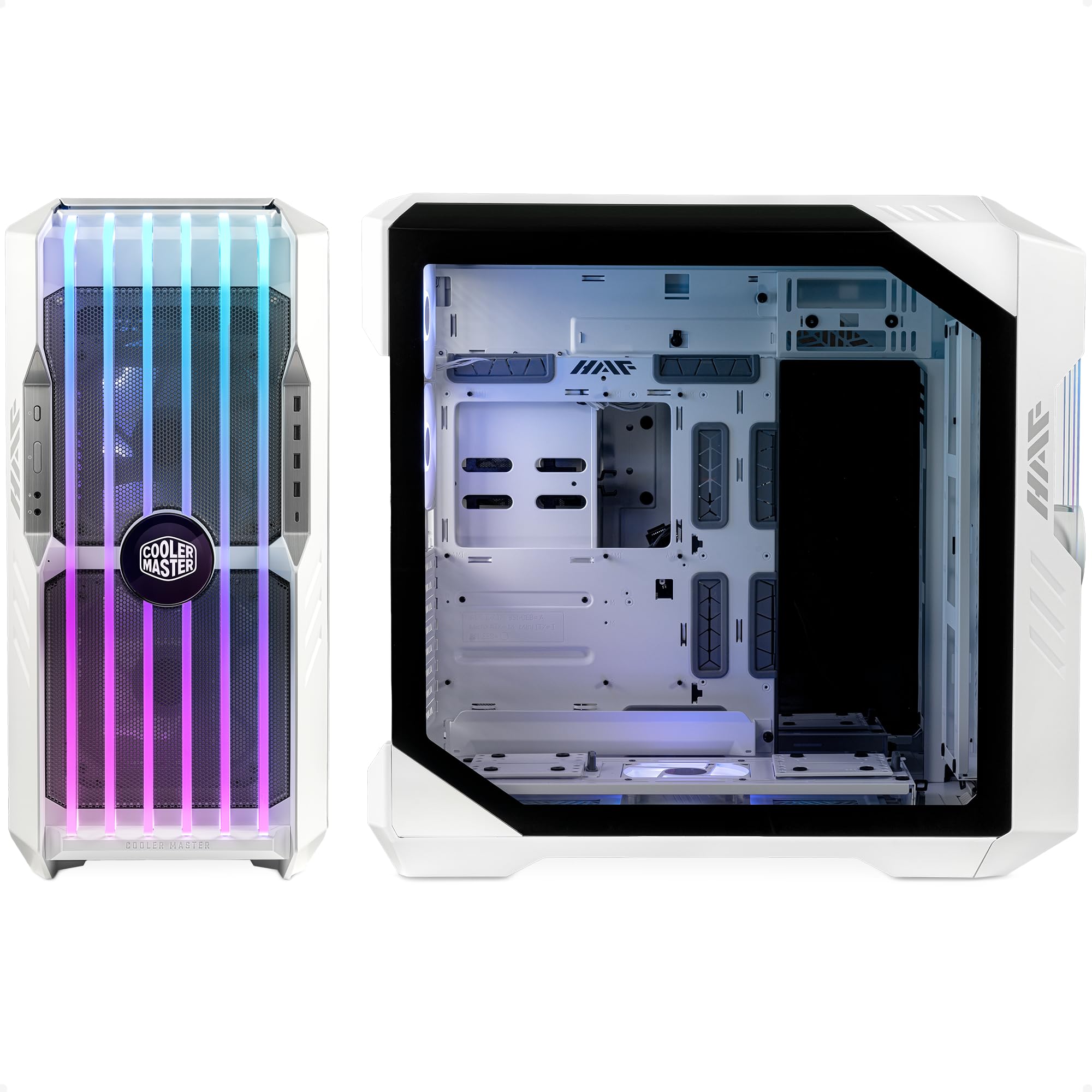Cooler Master HAF 700 PC Case - Full-Tower, E-ATX Compatible, 5 x Pre-Installed Fans, Rotatable Radiator Bracket, TG Side Panel, Tool-Free Design, ARGB Controller Included