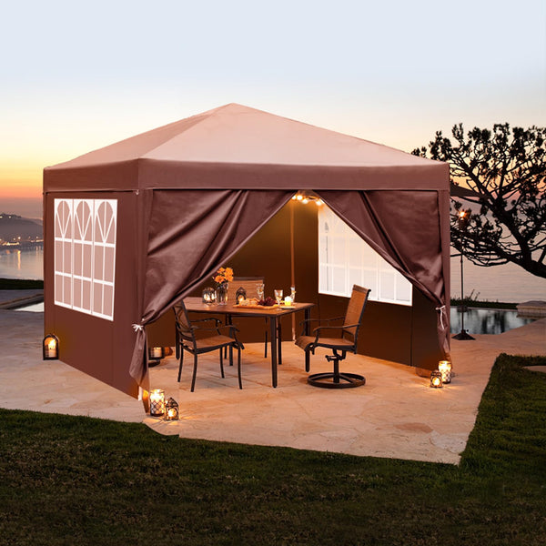 Bonnlo Pop Up Gazebo with Sides 3m x 3m, Easy Setup Instant Outdoor Canopy, Folding Garden Gazebo, Party Tent Grey