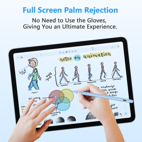 TQQ Pencil Compatible iPad 2018-2025, 2X Faster Charge, Pixel Precision, Tilt Sensitive Stylus Pen for Apple iPad 11/10/9/8/7/6th Gen, Pro 12.9/11/13 Inch M4, Air 3/4/5/M2/M3, Mini 5/6