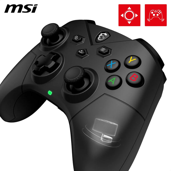 MSI FORCE GC20 V2 WHITE Wired PC Gamepad Controller - Interchangeable D-Pad Covers, Dual Vibration Motors, USB 2.0 - Wired