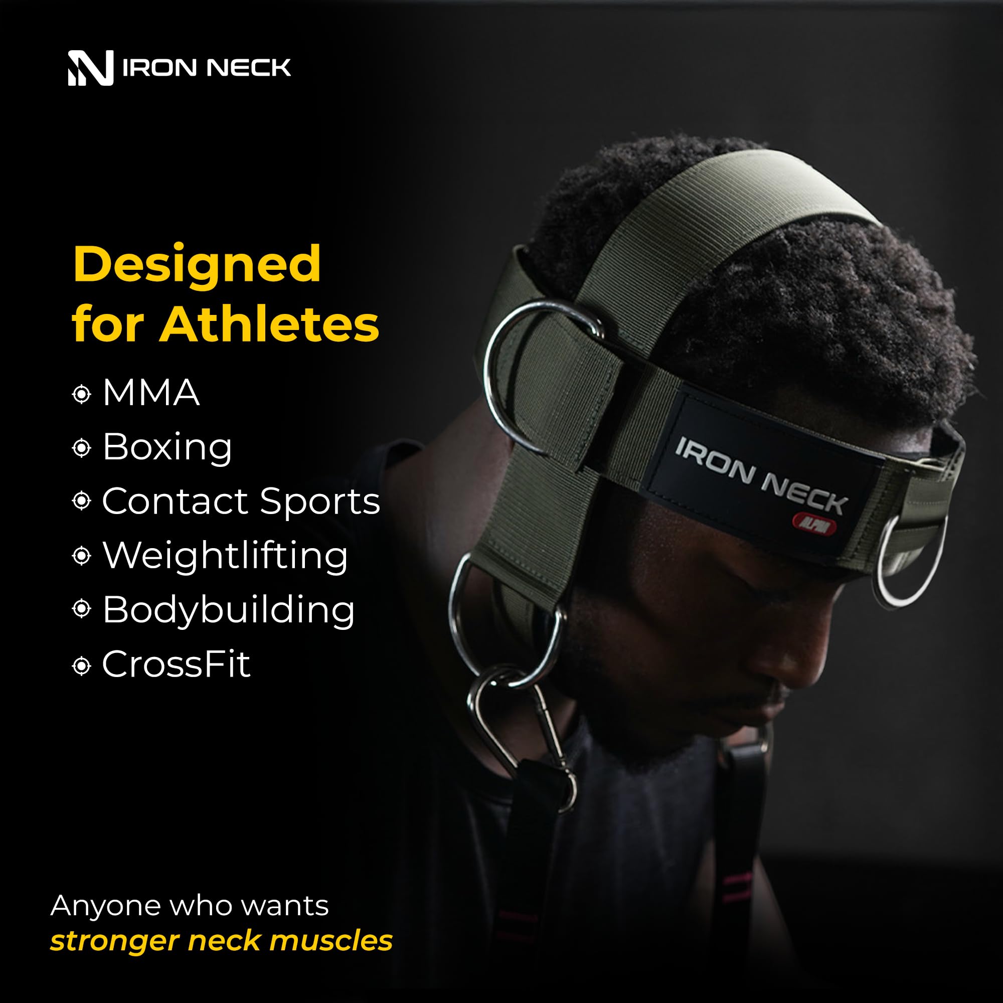 Iron Neck Alpha Harness - Advanced Adjustable Head and Chin Strap - Ultimate Neck Trainer for Home and Gym