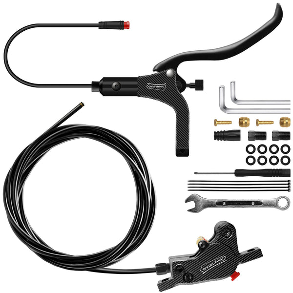 DYISLAND LD-200 2-Pistons Hydraulic Disc Brake Set for ebike,2-PIN Power-Off Electric Bike Hydraulic Brake kit?Hydraulic Brake Kits with mounting