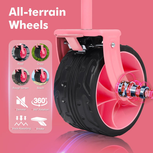 Sekey 200L Folding Festival Trolley with All-Terrain Extra Wide Wheels and Brake, Heavy-Duty Cart Loadable up to 150KG, Patented Four-Directional Foldable Design, Wagon for Beach Camping Outdoor, Grey