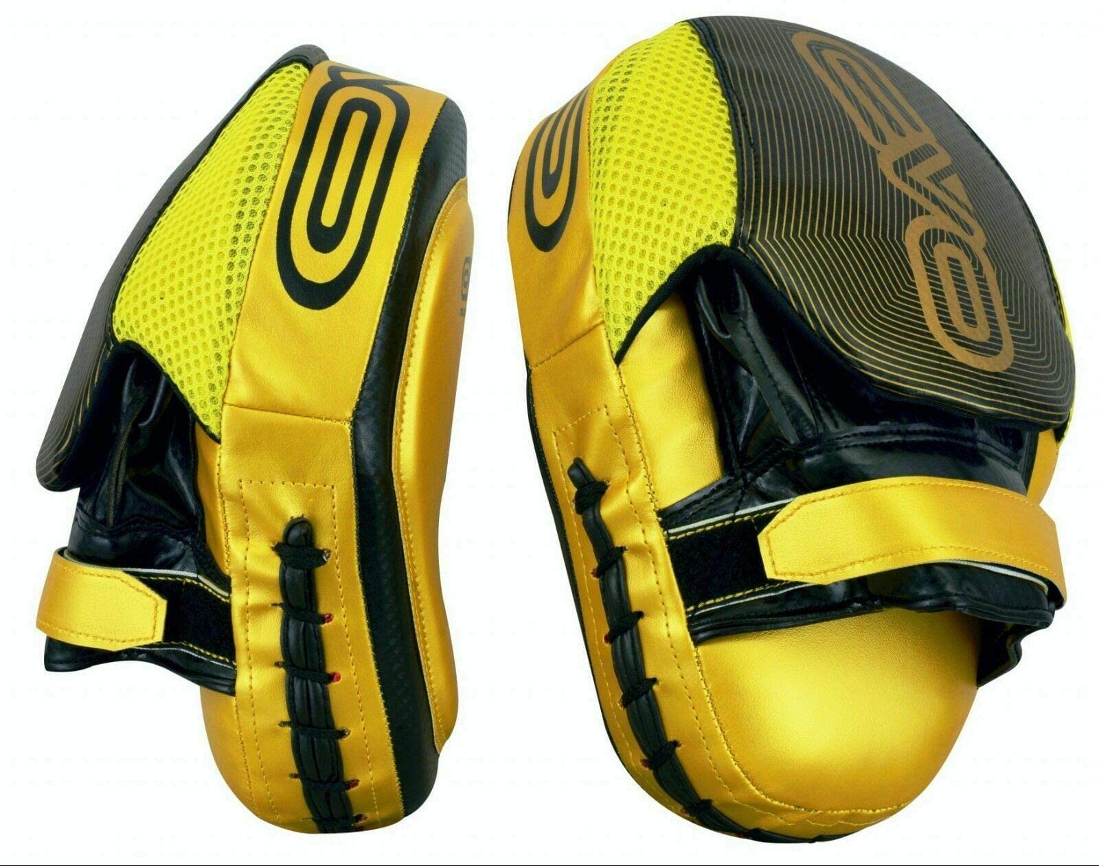 EVO Fitness Matte Boxing pads and Gloves Set Target Focus pads Mitts and Boxing Gloves Hook and Jab Training Sparring MMA Martial Arts Muay Thai