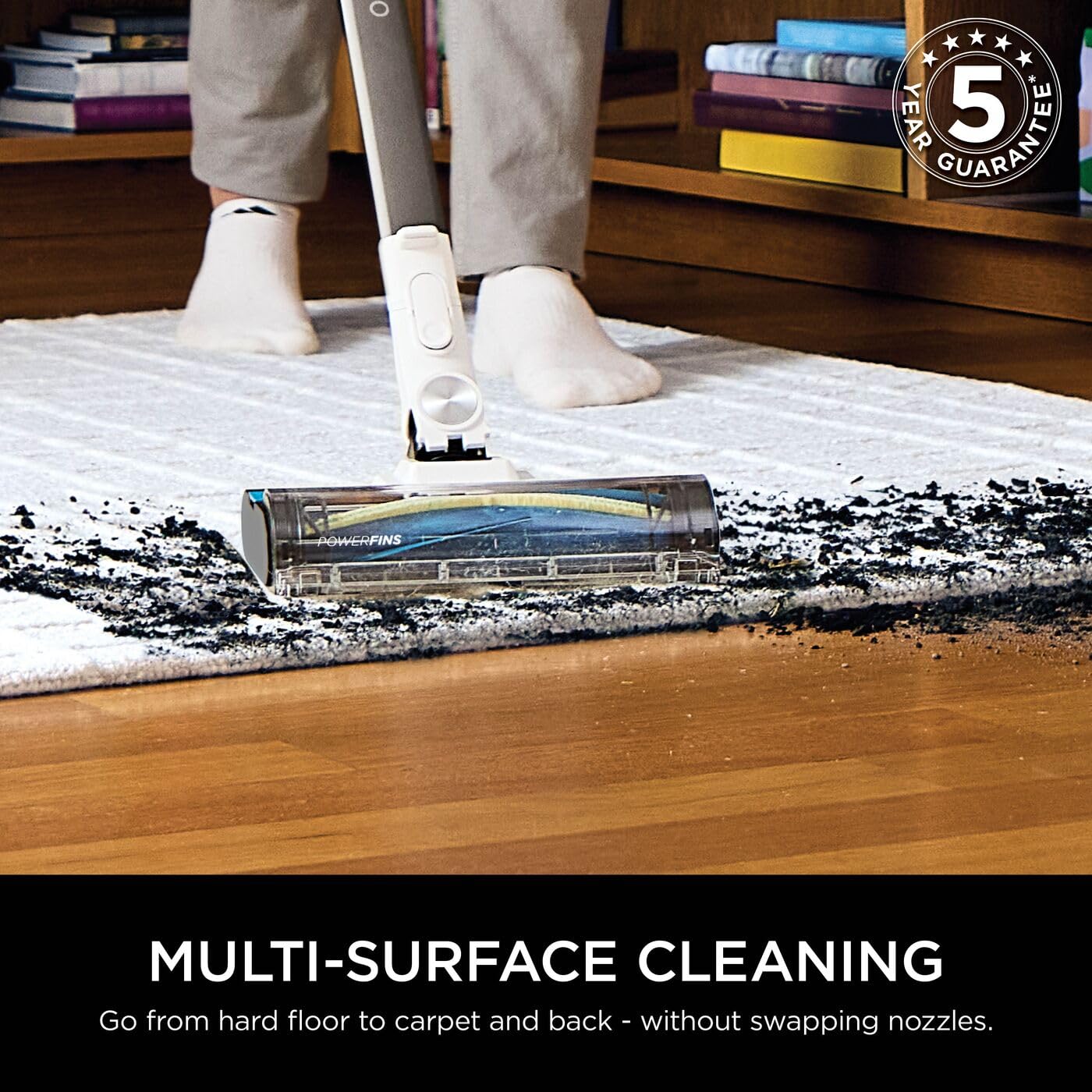 Shark PowerPro Cordless Vacuum Cleaner, Lightweight, Floor Detect Technology, Anti-Hair Wrap Technology, Anti-Allergen Complete Seal, Flexible, Handheld mode, Navy Metallic, IZ380UK