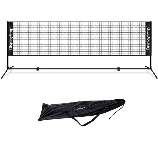 display4top Adjustable Foldable Portable Badminton Net Set - Net for Tennis, Pickleball, Kids Volleyball - Easy Setup Nylon Sports Net with Poles -